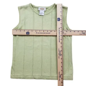 Vintage Talbots Tank Top Womens XS Green Ribbed Cable Knit thumbnail 5