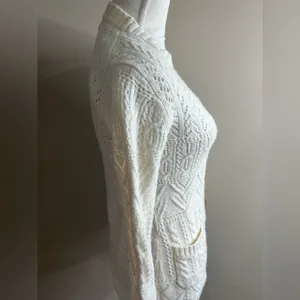 Vintage Gap wool blend open cable knit v neck cardigan medium thumbnail 8