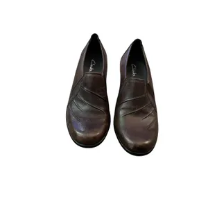 Clarks Partridge Slip On Low Heel Loafers Leather Brown 6M thumbnail 5