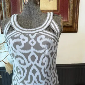 Gretchen Scott Ikat Cutout Strappy Back Sheath Dress ~ Size XS 🧡🍄 thumbnail 4