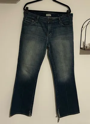 Vintage American Eagle Hipster‎ Bootcut Mid Rise Denim Blue Jeans Size 14 thumbnail 1