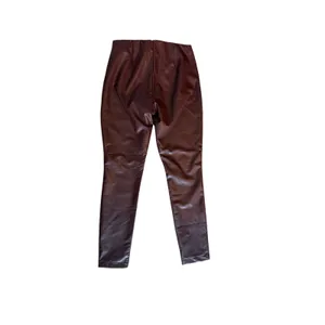 Banana Republic Faux Leather Leggings XS Burgundy Brown Coated Stretch Pants thumbnail 5