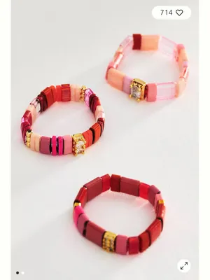Anthropologie Accessories - 3 Beaded Elastic Rings | 14K Gold Plated - New thumbnail 10