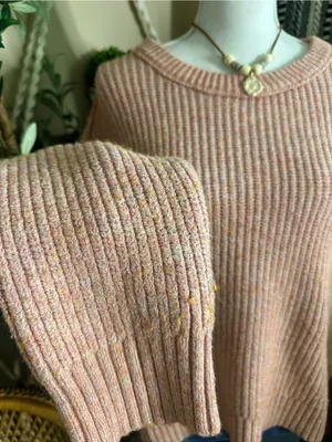 American Eagle Pink Chunky Knit Boxy Oversized Sweater XL thumbnail 5