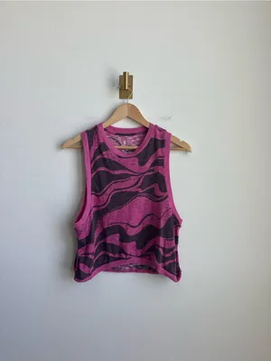 Free People FP Movement Printed Love Tank Magenta Wave Runner XS thumbnail 2