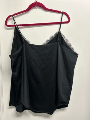 Express Black Eyelash Lace-Trim Cami Tank Top thumbnail 3