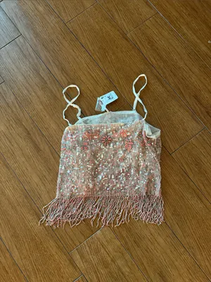 Free People Juliet Beaded Tank- size Medium thumbnail 4