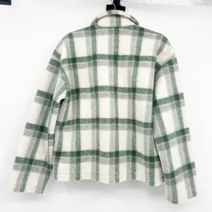Madewell Womens Plaid Double Breasted Dasani Blazer Fleece Jacket Size S Green‎ thumbnail 10