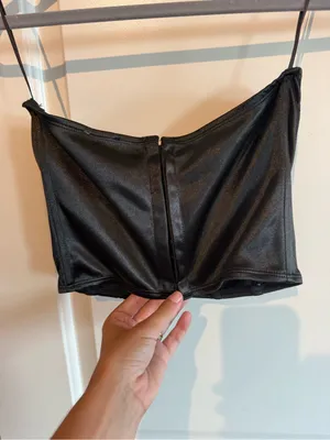 Edikted Black Satin Corset Bustier Top Size M thumbnail 4