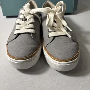 New TOMS Alex Natural Drizzle Gray Canvas‎ Sneaker Women's Size 8.5 thumbnail 4