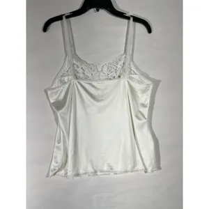 VTG Vassarette Lace Trim Camisole Top Women‎ L White USA Made Y2K Minimalist thumbnail 2