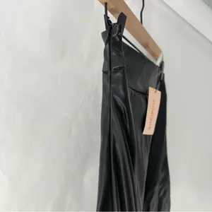 Shein Elegant Black Faux Leather High‎ Rise Front Skit Women's Midi Pencil Skirt thumbnail 7