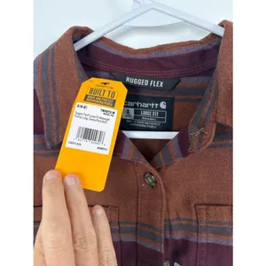 NWT Carhartt Rugged Flex Plaid Flannel Shirt Loose Fit Thermal Sleeve - S thumbnail 2