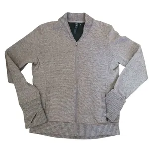 Mountain Hardwear Bomber Jacket Women S Heathered Tan Wool Blend Zip Up Gorpcore thumbnail 1