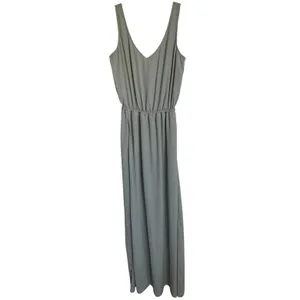 Show Me Your Mumu SMYMM Sz‎ L Kendall Maxi Dress Silver Sage Crisp Slit Flowy thumbnail 4