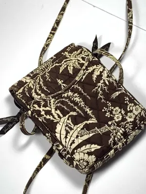 Vera Bradley Mini Hipster Crossbody Brown Imperial Toile Retired Quilted Bag thumbnail 12