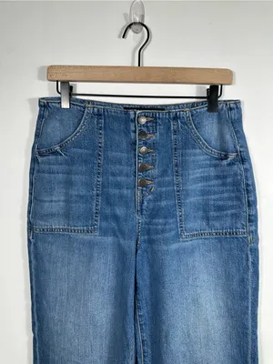 Veronica‎ Beard Crosbie Crop Wide Leg High Rise Jeans 29 Button Fly thumbnail 4