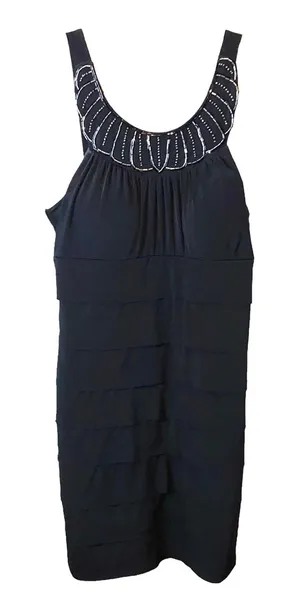 City Triangles Black Dress XL Beaded Neck Sleeveless Tiered Party‎ Cocktail thumbnail 1