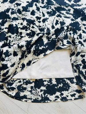 Thirty Thirty Cow Print Satin Maxi Dress Size Medium thumbnail 4
