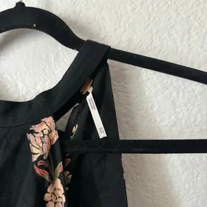 Free People Emily Printed Floral Halter Tank Top Black Size XS thumbnail 6
