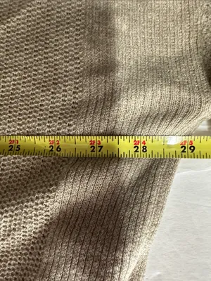 Pull&Bear oversized fine-knit sweater dramatic high-low asymmetrical hem linen S thumbnail 11