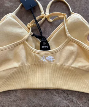 PacSun Civil Regime Pastel Yellow Kelly Seamless Bra Small thumbnail 7