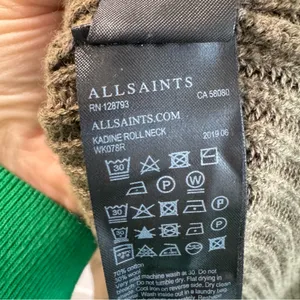 All‎ Saints Kadine Roll Neck Sweater in Military Green Large thumbnail 5
