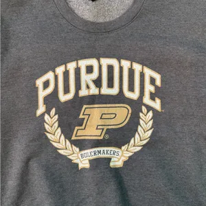 Gildan Purdue gray crewneck Sweater thumbnail 3