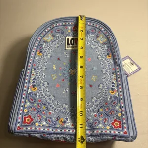 NWT Brighton Bandanna Love Brand Blue Mini Backpack‎ Adjustable Straps Whimsical thumbnail 9