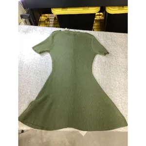 French Connection Womens Olive Green Ribbed Button Front Sweater Dress Small NEW thumbnail 5