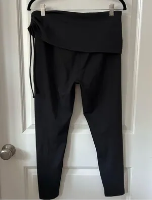 apana Black Fold over Waist Yoga Pants Medium thumbnail 3