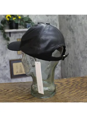 Aqua Vegan Leather Baseball Cap with Adjustable Buckle HT24944 Black thumbnail 2