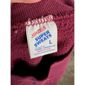 sweatshirt anytime hot stuff pizza maroon blue embroidered 1990s thumbnail 7