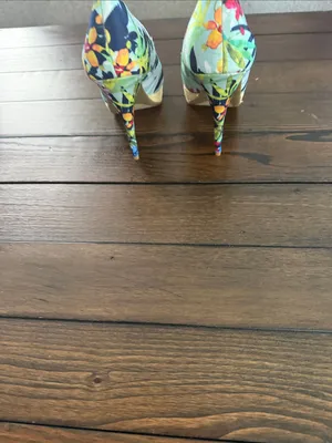 APT 9 Women’s Peep Toe Heels 7.5M Floral Print Textile Stiletto Platform Shoes thumbnail 6
