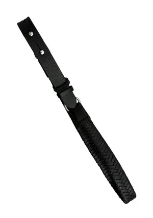 Rag & Bone Belt Womens XS/S Black Woven Braided Leather Stud Closure Skinny thumbnail 1