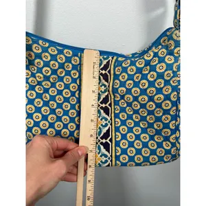 Vera Bradley Floral Shoulder‎ Bag Yellow Blue Zip Pockets Adjustable thumbnail 13