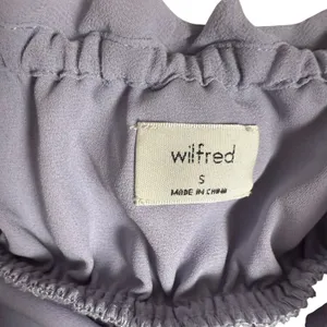 Wilfred Ballad Lavender Purple Chiffon Smocked Tie Shoulder Ruffled Top S thumbnail 6