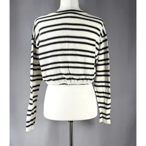 Aeropostale Striped Crop Top‎ Long Sleeve Drawstring Sweater Size S Preppy Y2K thumbnail 3