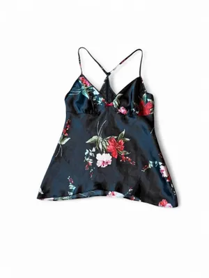 Apt. 9 Black Satin Floral Cami & Shorts Pajama Set thumbnail 4