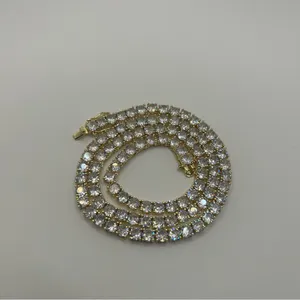 Moissanite Gold Tennis Chain Miami Iced Out Necklace VVS1 5mm 20 Inch Brand New thumbnail 2