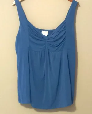 Maurices 2X Twist Top Front Stretchy Tank Top in Teal Plus thumbnail 1