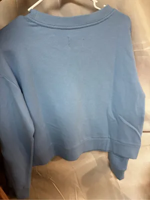 United By Blue Light Blue Crewneck Sweatshirt with Black Wave Graphic thumbnail 2