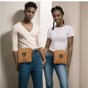 Riffty Small Crossbody Travel Duffle Bag Vintage Carry On Leather Canvas Shoulde thumbnail 4