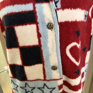 Christopher & Banks Americana‎ Western Patriotic Fleece Vest Button Down Red XL thumbnail 3