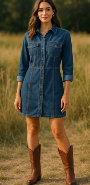 Frye Denim Long sleeve 
Buttonup Dress Blue thumbnail 1