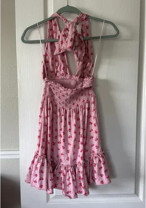 Love Shack Fancy Aisling Dress in Cherry Pink thumbnail 2
