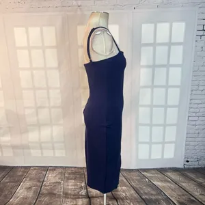 Lulu’s navy ponte knit lined body con midi dress size medium thumbnail 7