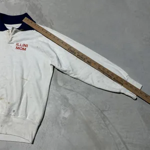 Vintage Illinois Illini Mom Women's Sweatshirt Polo 1980's SZ Medium Distressed thumbnail 8
