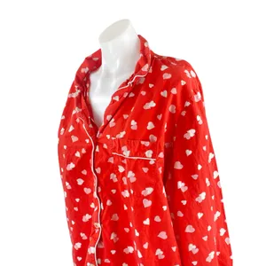 Printfresh + Pencil & Paper Co. Valentine Heart Red White Sleepwear Pajama Set M thumbnail 2