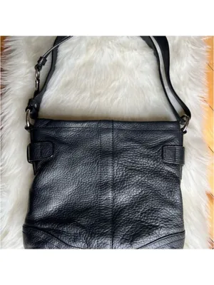 Coach Black Pebbled Leather Crossbody Bag – Style F19722 – Y2K Era Coach thumbnail 7